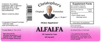 Christopher's Original Formulas Alfalfa 425 mg - supplement