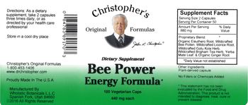 Christopher's Original Formulas Bee Power Energy Formula - supplement
