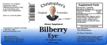 Christopher's Original Formulas Bilberry Eye - supplement