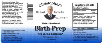Christopher's Original Formulas Birth-Prep Six Week Formula - supplement