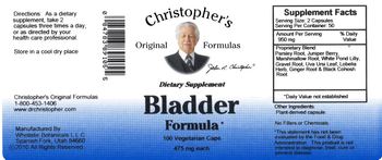 Christopher's Original Formulas Bladder Formula - supplement