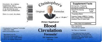 Christopher's Original Formulas Blood Circulation Formula - supplement