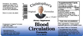 Christopher's Original Formulas Blood Circulation Formula - supplement