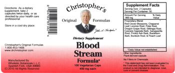 Christopher's Original Formulas Blood Stream Formula - supplement