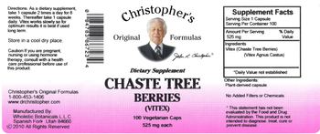 Christopher's Original Formulas Chaste Tree Berries - supplement