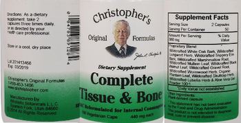 Christopher's Original Formulas Complete Tissue & Bone - supplement