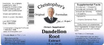 Christopher's Original Formulas Dandelion Root Extract - supplement