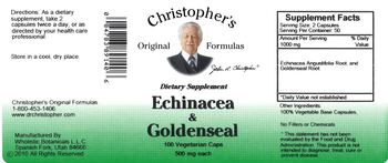 Christopher's Original Formulas Echinacea & Goldenseal 500 mg - supplement