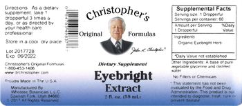 Christopher's Original Formulas Eyebright Extract - supplement