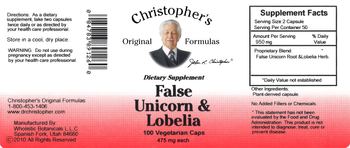 Christopher's Original Formulas False Unicorn & Lobelia - supplement