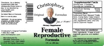 Christopher's Original Formulas Female Reproductive Formula - supplement