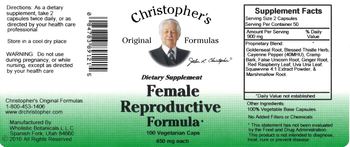 Christopher's Original Formulas Female Reproductive Formula - supplement