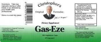 Christopher's Original Formulas Gas-Eze - supplement