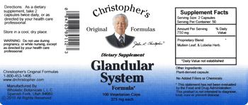 Christopher's Original Formulas Glandular System Formula - supplement