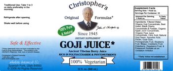 Christopher's Original Formulas Goji Juice - supplement