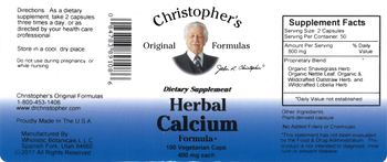 Christopher's Original Formulas Herbal Calcium Formula - supplement