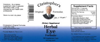 Christopher's Original Formulas Herbal Eye Formula - supplement