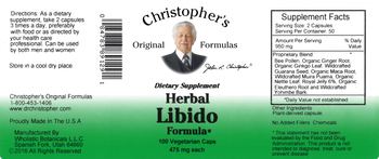 Christopher's Original Formulas Herbal Libido Formula - supplement