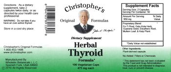 Christopher's Original Formulas Herbal Thyroid Formula - supplement