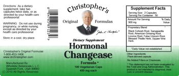 Christopher's Original Formulas Hormonal Changease Formula - supplement