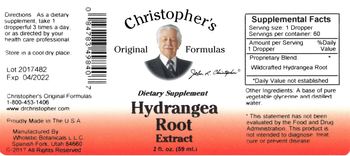 Christopher's Original Formulas Hydrangea Root Extract - supplement