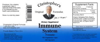 Christopher's Original Formulas Immune System Formula - supplement