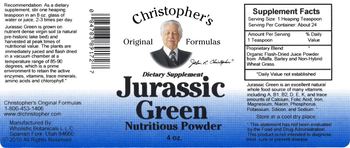 Christopher's Original Formulas Jurassic Green Nutritious Powder - supplement