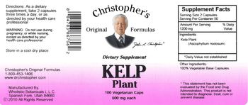 Christopher's Original Formulas Kelp Plant 600 mg - supplement