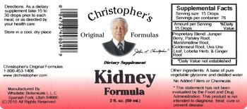 Christopher's Original Formulas Kidney Formula - supplement
