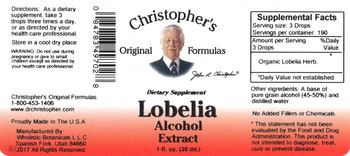 Christopher's Original Formulas Lobelia Alcohol Extract - supplement