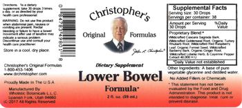 Christopher's Original Formulas Lower Bowel Formula - supplement