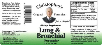 Christopher's Original Formulas Lung & Bronchial Formula - supplement