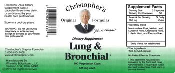 Christopher's Original Formulas Lung & Bronchial - supplement