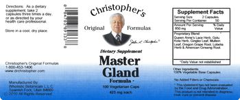 Christopher's Original Formulas Master Gland Formula - supplement
