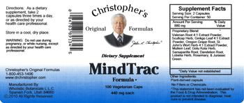 Christopher's Original Formulas MindTrac Formula - supplement