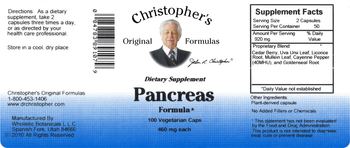 Christopher's Original Formulas Pancreas Formula - supplement