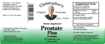Christopher's Original Formulas Prostate Plus Formula - supplement