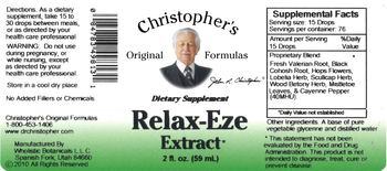 Christopher's Original Formulas Relax-Eze Extract - supplement