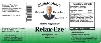 Christopher's Original Formulas Relax-Eze - supplement
