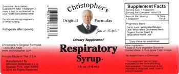 Christopher's Original Formulas Respiratory Syrup - supplement