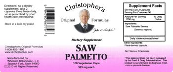 Christopher's Original Formulas Saw Palmetto 525 mg - supplement