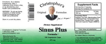 Christopher's Original Formulas Sinus Plus Formula - supplement