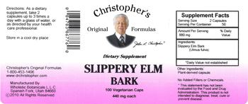 Christopher's Original Formulas Slippery Elm Bark 440 mg - supplement