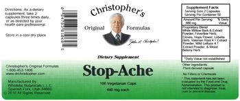 Christopher's Original Formulas Stop-Ache - supplement