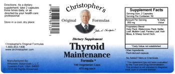 Christopher's Original Formulas Thyroid Maintenance Formula - supplement