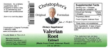 Christopher's Original Formulas Valerian Root Extract - supplement
