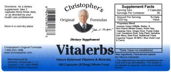 Christopher's Original Formulas Vitalerbs - supplement