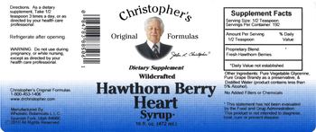 Christopher's Original Formulas Wildcrafted Hawthorn Berry Heart Syrup - supplement