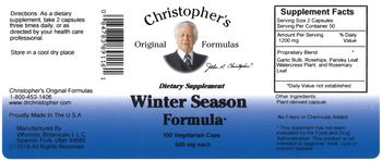 Christopher's Original Formulas Winter Season Formula - supplement