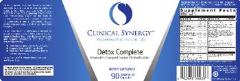 Clinical Synergy Professional Formula Detox Complete - supplement